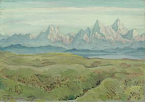 Adolf Hildenbrand, Alpensicht v. Bernau, 1926, 50 x 71 cm